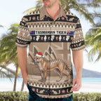 Aussie Tasmanian Tiger Hawaiian Shirt Merry Christmas