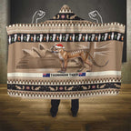 Aussie Tasmanian Tiger Hooded Blanket Merry Christmas