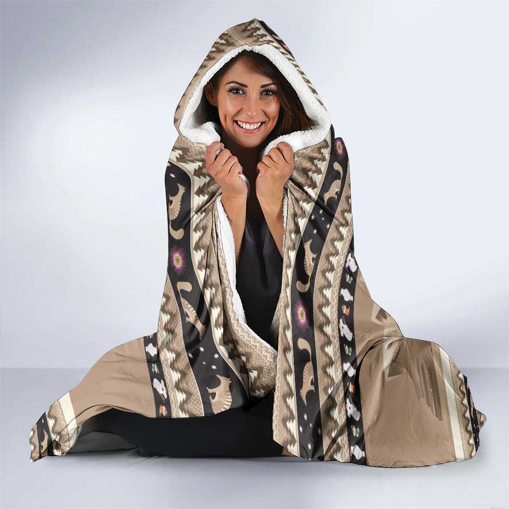 Aussie Tasmanian Tiger Hooded Blanket Merry Christmas