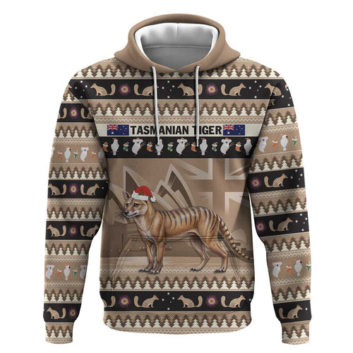 Aussie Tasmanian Tiger Hoodie Merry Christmas
