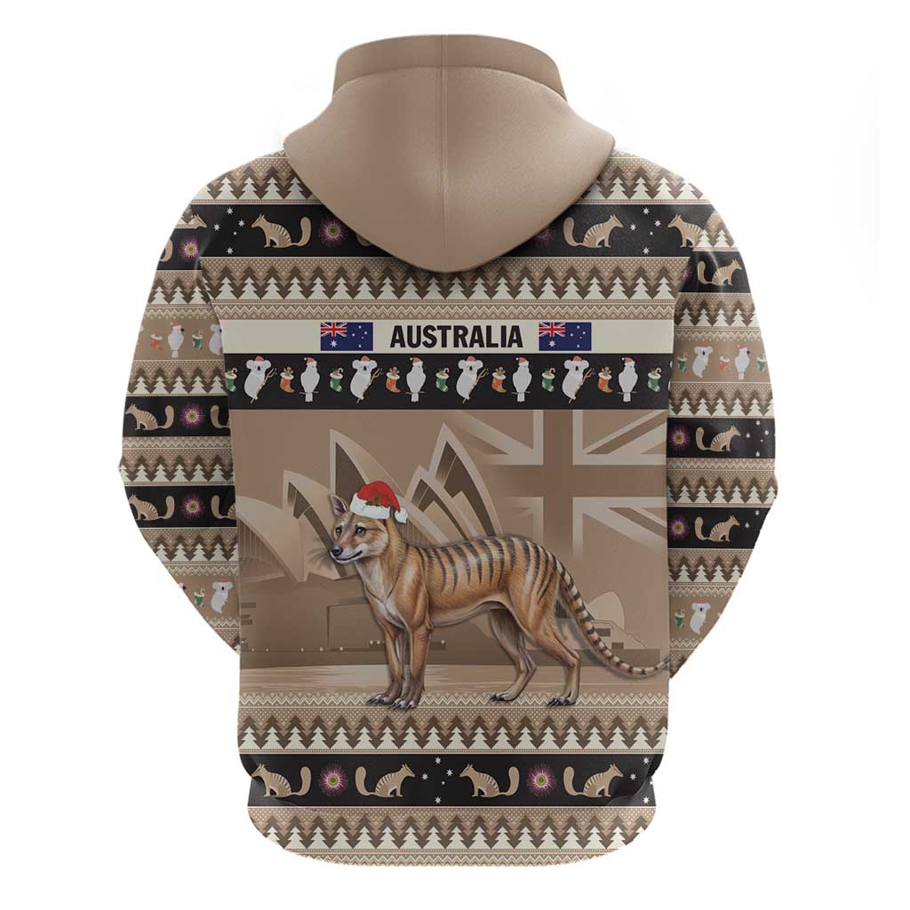Aussie Tasmanian Tiger Hoodie Merry Christmas