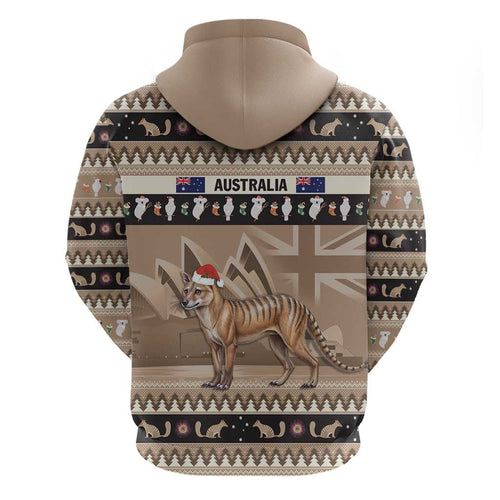 Aussie Tasmanian Tiger Hoodie Merry Christmas