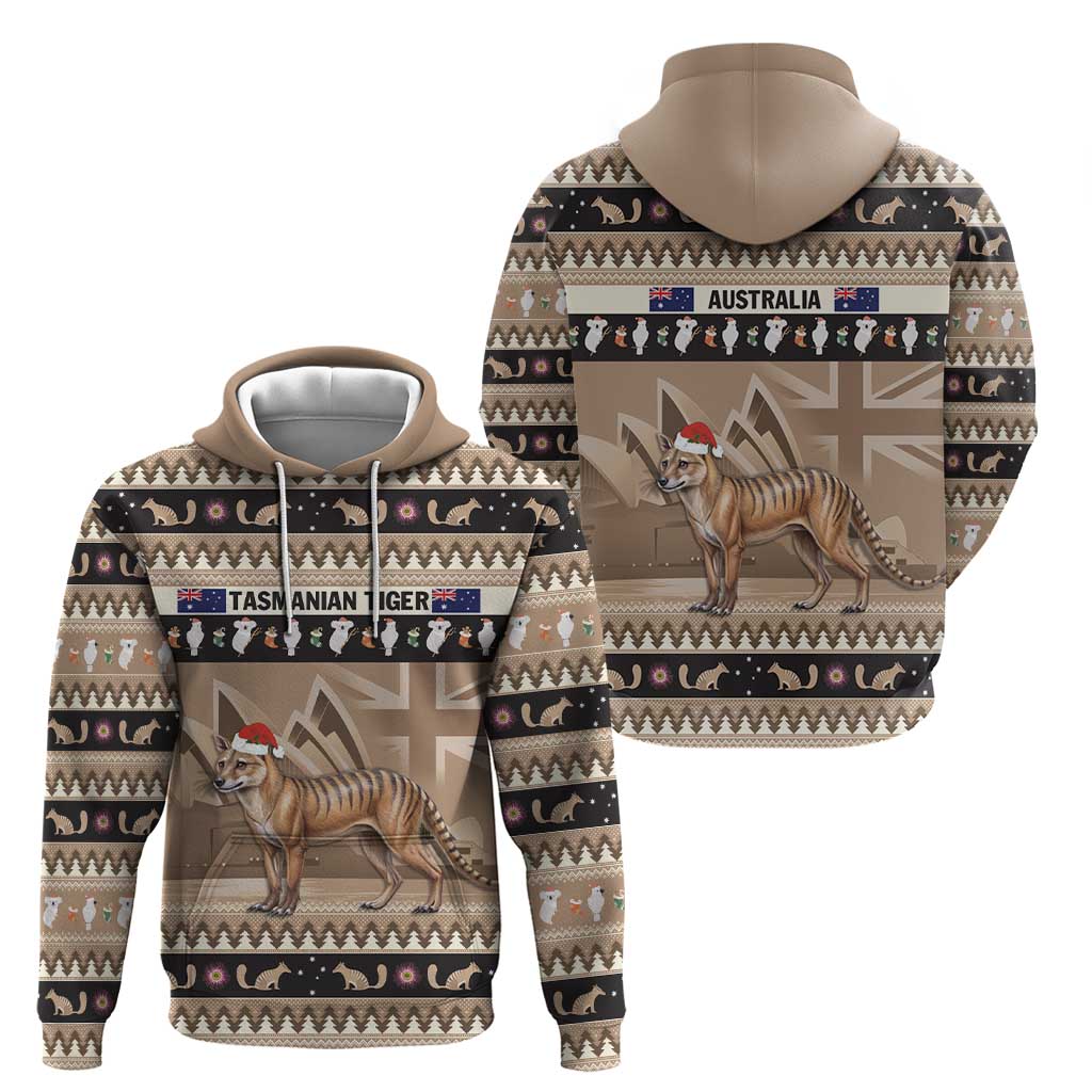 Aussie Tasmanian Tiger Hoodie Merry Christmas