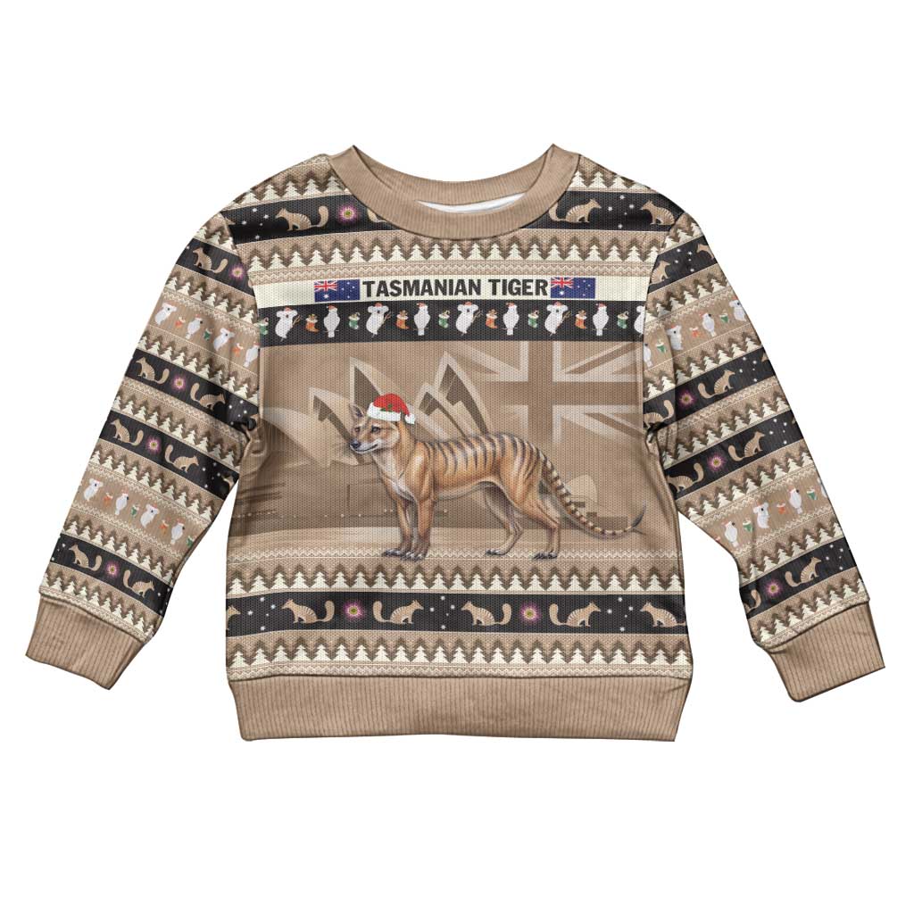 Aussie Tasmanian Tiger Kid Ugly Christmas Sweater Merry Christmas