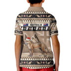 Aussie Tasmanian Tiger Kid Polo Shirt Merry Christmas