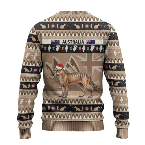 Aussie Tasmanian Tiger Ugly Christmas Sweater Merry Christmas