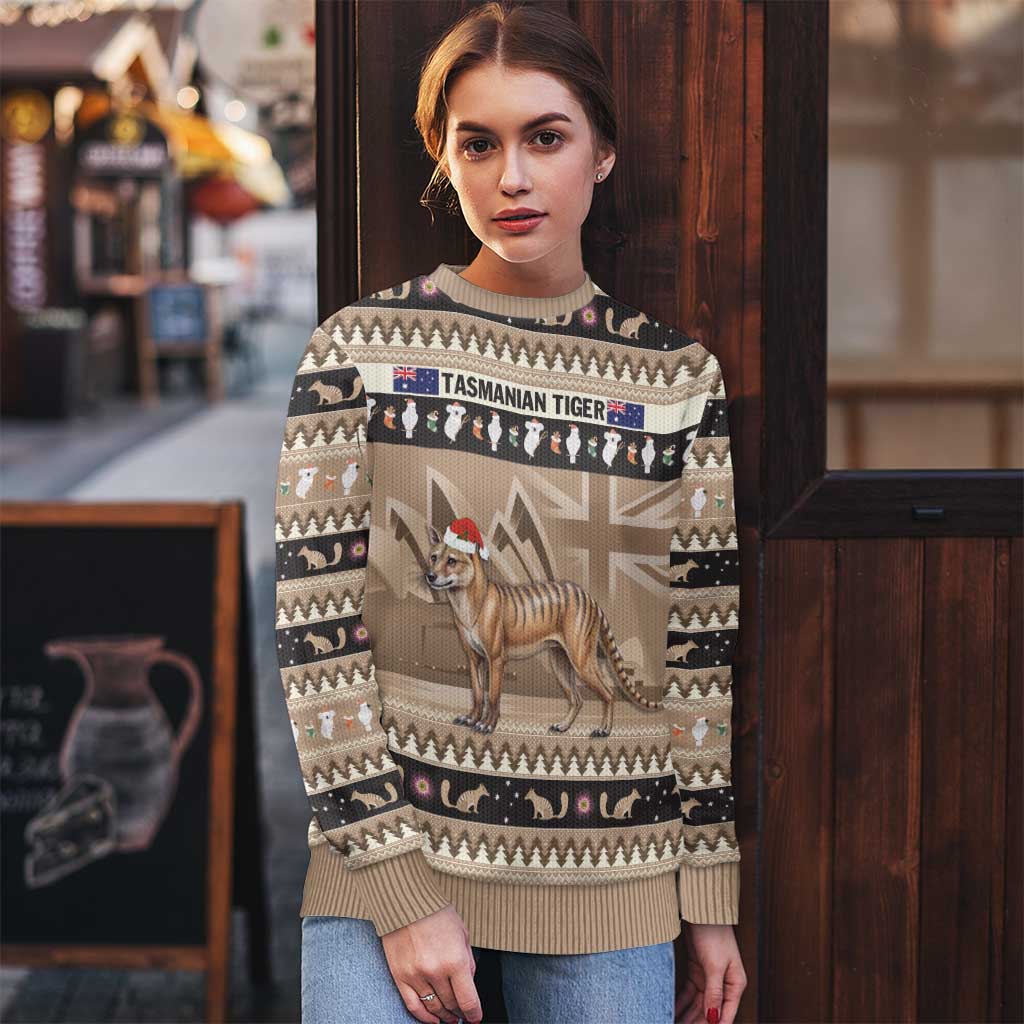Aussie Tasmanian Tiger Ugly Christmas Sweater Merry Christmas