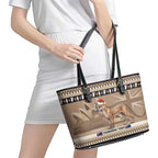 Aussie Tasmanian Tiger Leather Tote Bag Merry Christmas