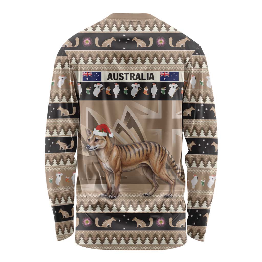 Aussie Tasmanian Tiger Long Sleeve Shirt Merry Christmas