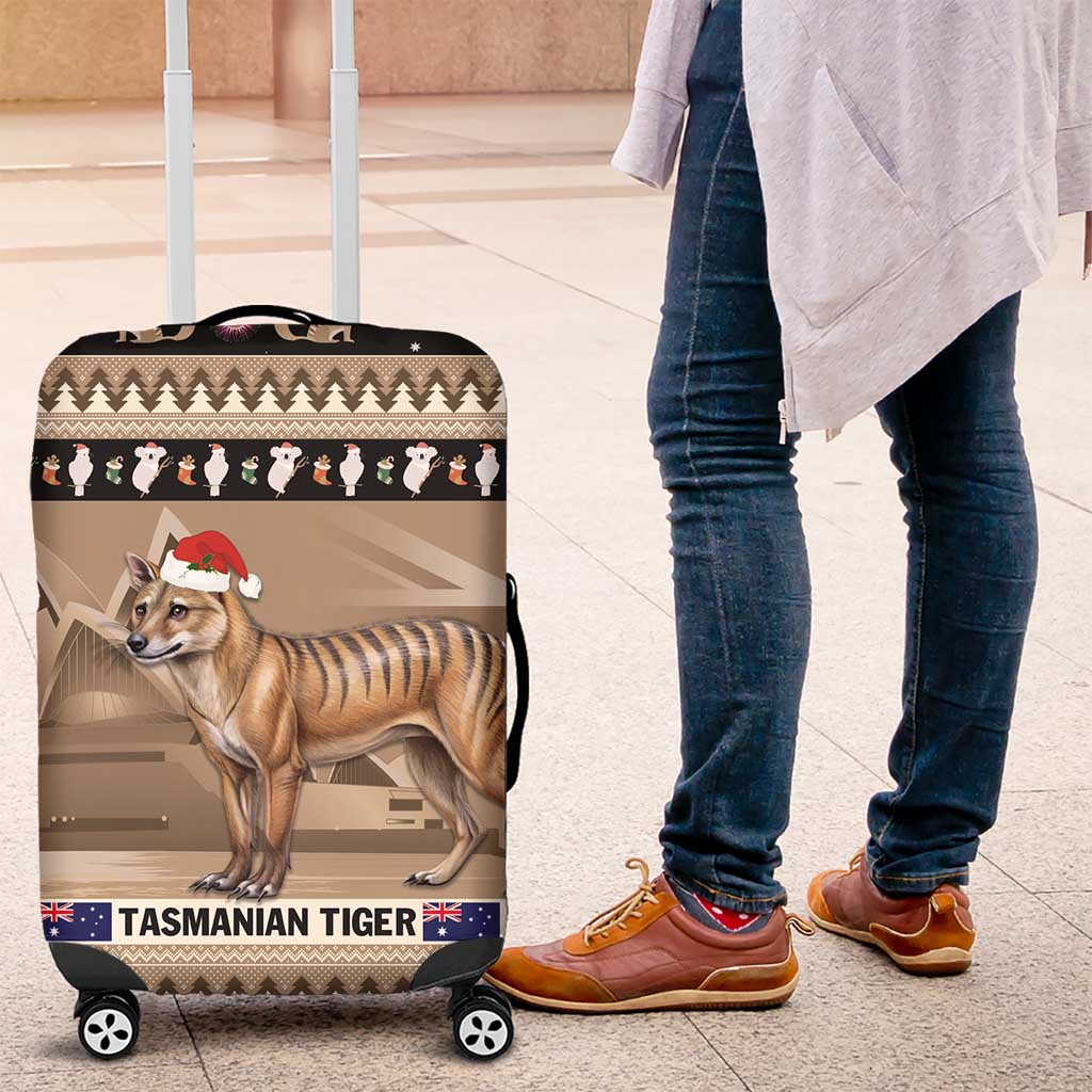 Aussie Tasmanian Tiger Luggage Cover Merry Christmas