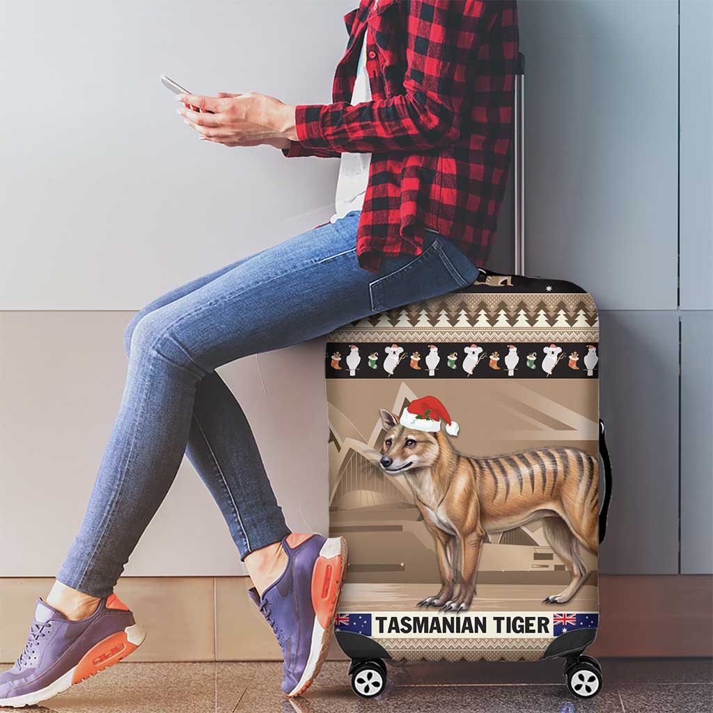 Aussie Tasmanian Tiger Luggage Cover Merry Christmas