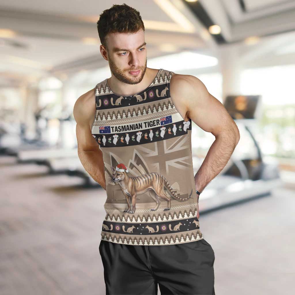 Aussie Tasmanian Tiger Men Tank Top Merry Christmas