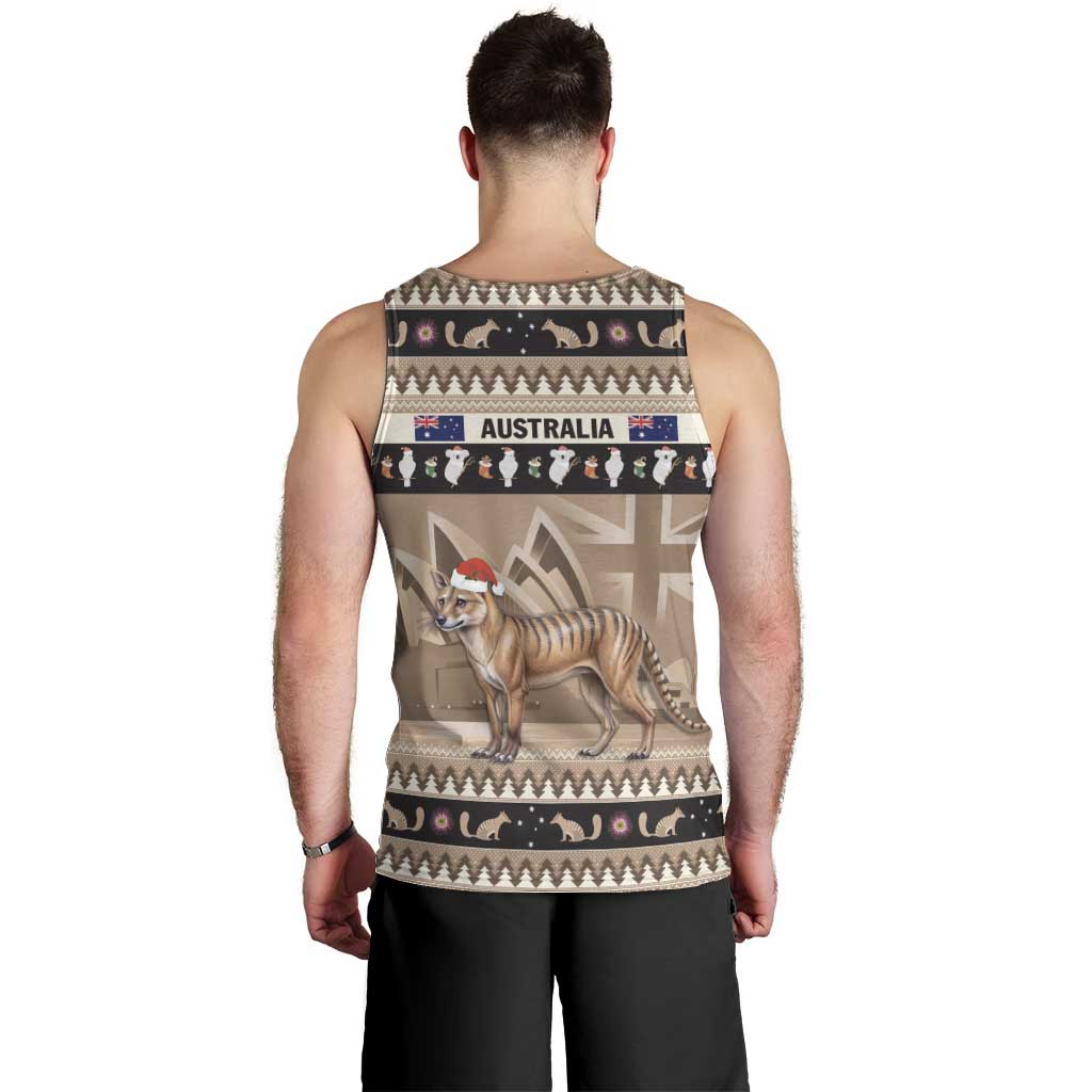 Aussie Tasmanian Tiger Men Tank Top Merry Christmas