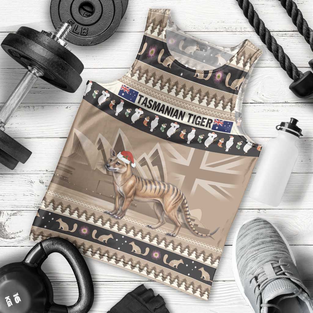 Aussie Tasmanian Tiger Men Tank Top Merry Christmas