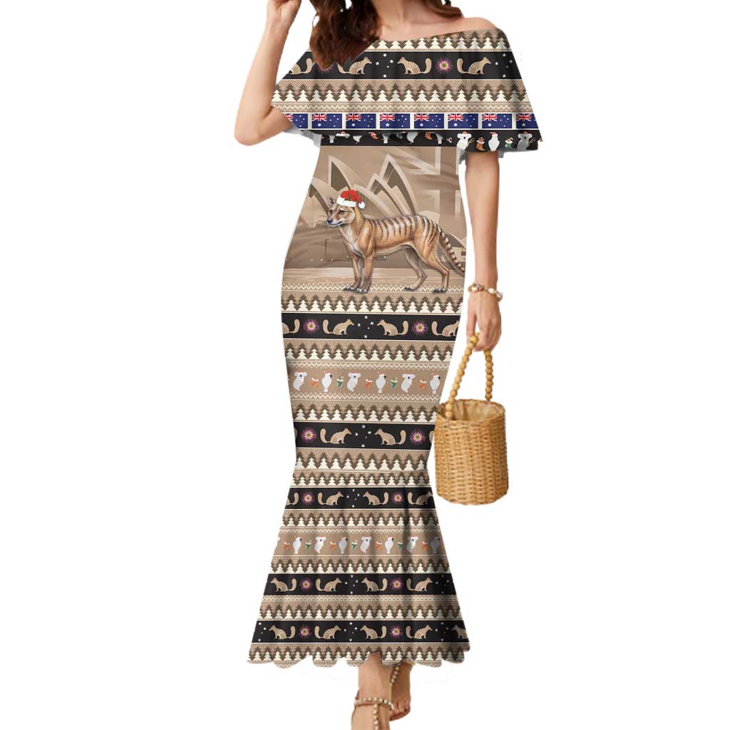 Aussie Tasmanian Tiger Mermaid Dress Merry Christmas