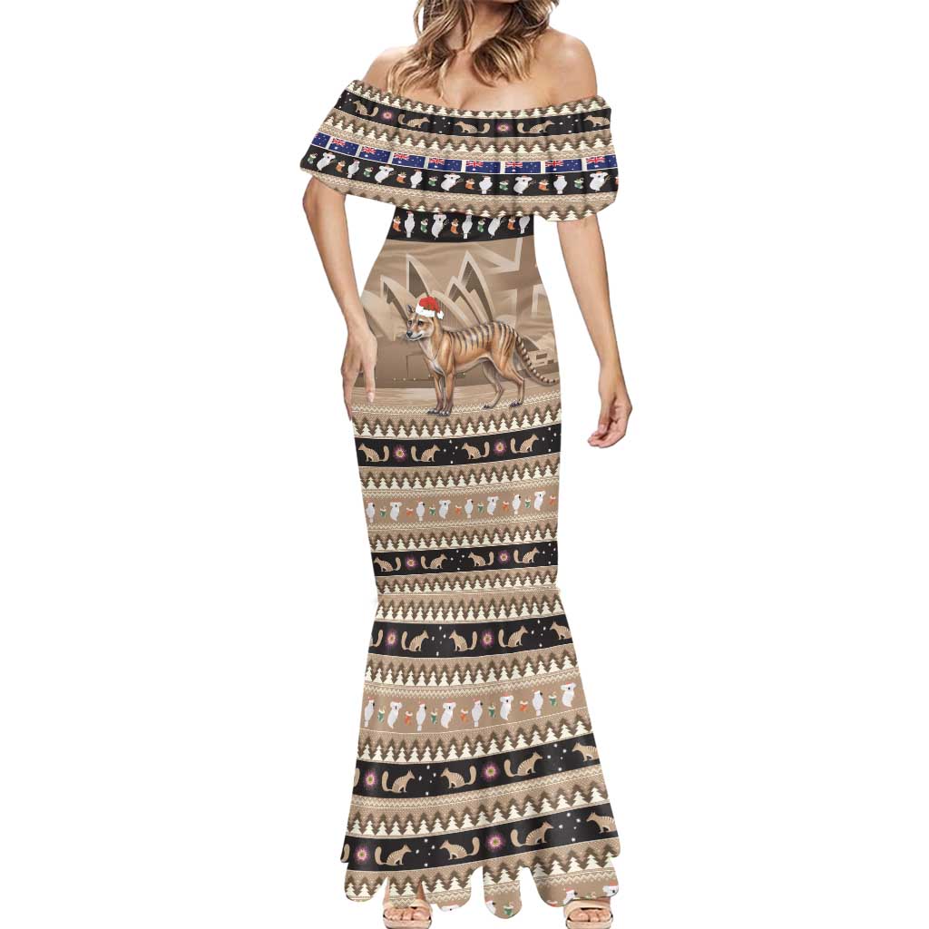 Aussie Tasmanian Tiger Mermaid Dress Merry Christmas