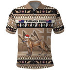 Aussie Tasmanian Tiger Polo Shirt Merry Christmas