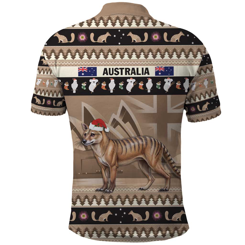 Aussie Tasmanian Tiger Polo Shirt Merry Christmas