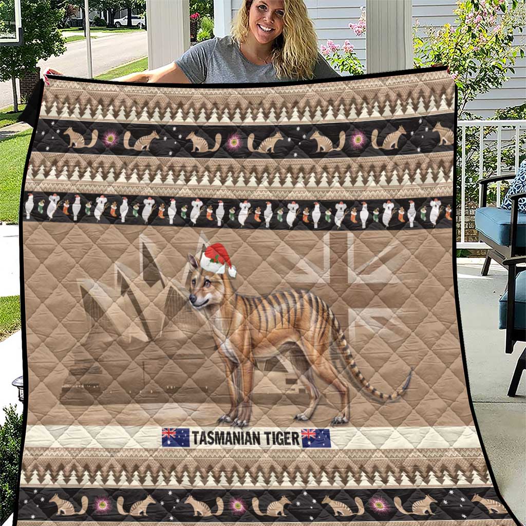 Aussie Tasmanian Tiger Quilt Merry Christmas