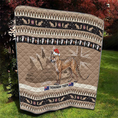 Aussie Tasmanian Tiger Quilt Merry Christmas