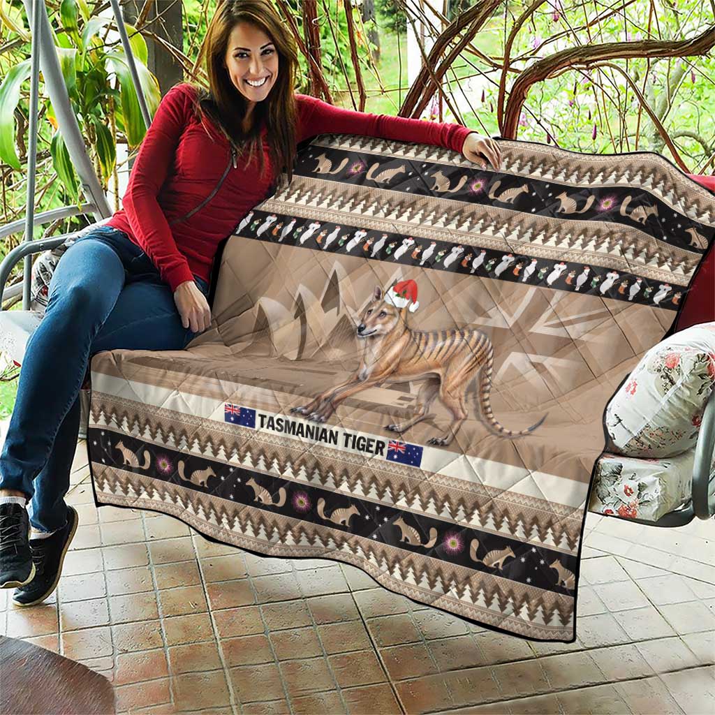 Aussie Tasmanian Tiger Quilt Merry Christmas