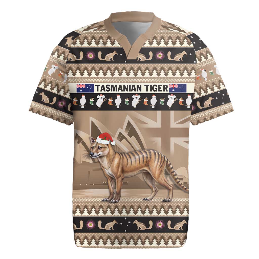 Aussie Tasmanian Tiger Rugby Jersey Merry Christmas