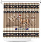 Aussie Tasmanian Tiger Shower Curtain Merry Christmas