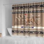 Aussie Tasmanian Tiger Shower Curtain Merry Christmas