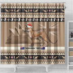 Aussie Tasmanian Tiger Shower Curtain Merry Christmas