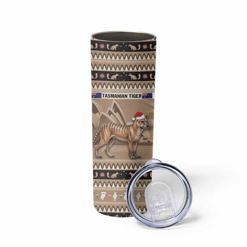 Aussie Tasmanian Tiger Skinny Tumbler Merry Christmas