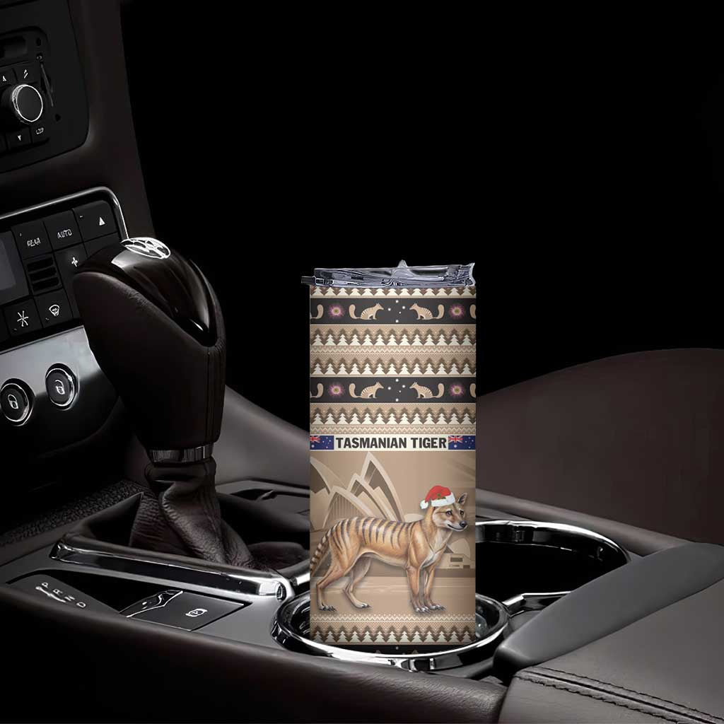 Aussie Tasmanian Tiger Skinny Tumbler Merry Christmas