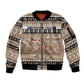 Aussie Tasmanian Tiger Sleeve Zip Bomber Jacket Merry Christmas