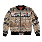Aussie Tasmanian Tiger Sleeve Zip Bomber Jacket Merry Christmas