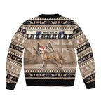 Aussie Tasmanian Tiger Sleeve Zip Bomber Jacket Merry Christmas