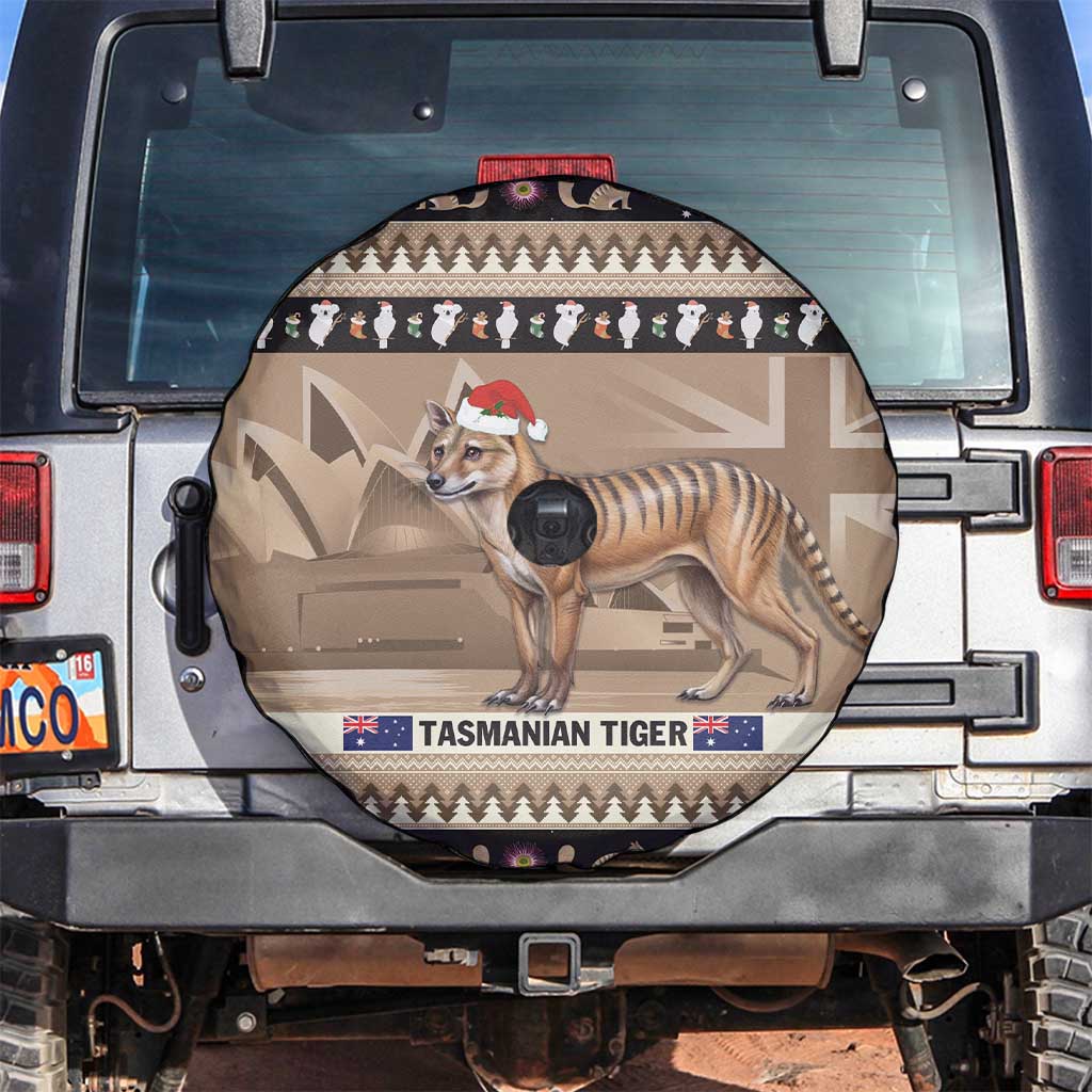 Aussie Tasmanian Tiger Spare Tire Cover Merry Christmas