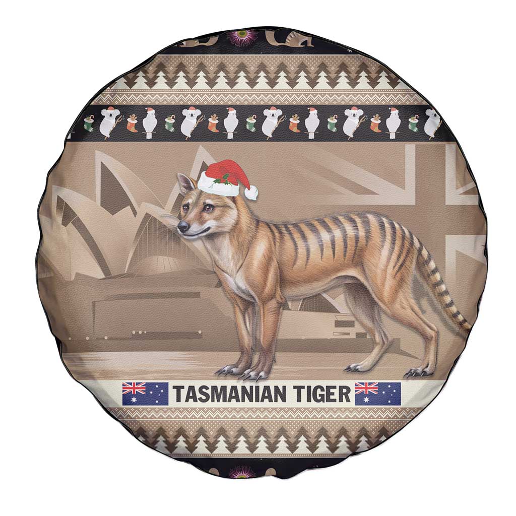 Aussie Tasmanian Tiger Spare Tire Cover Merry Christmas