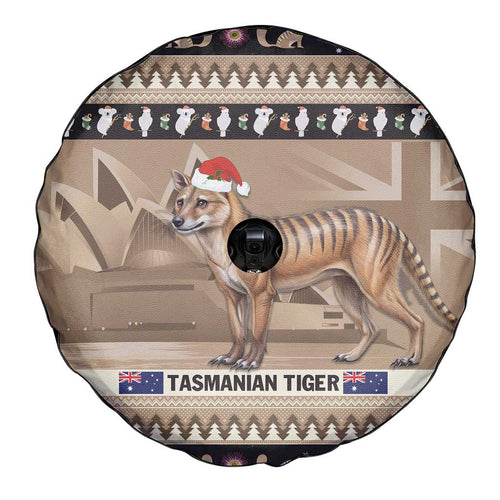 Aussie Tasmanian Tiger Spare Tire Cover Merry Christmas