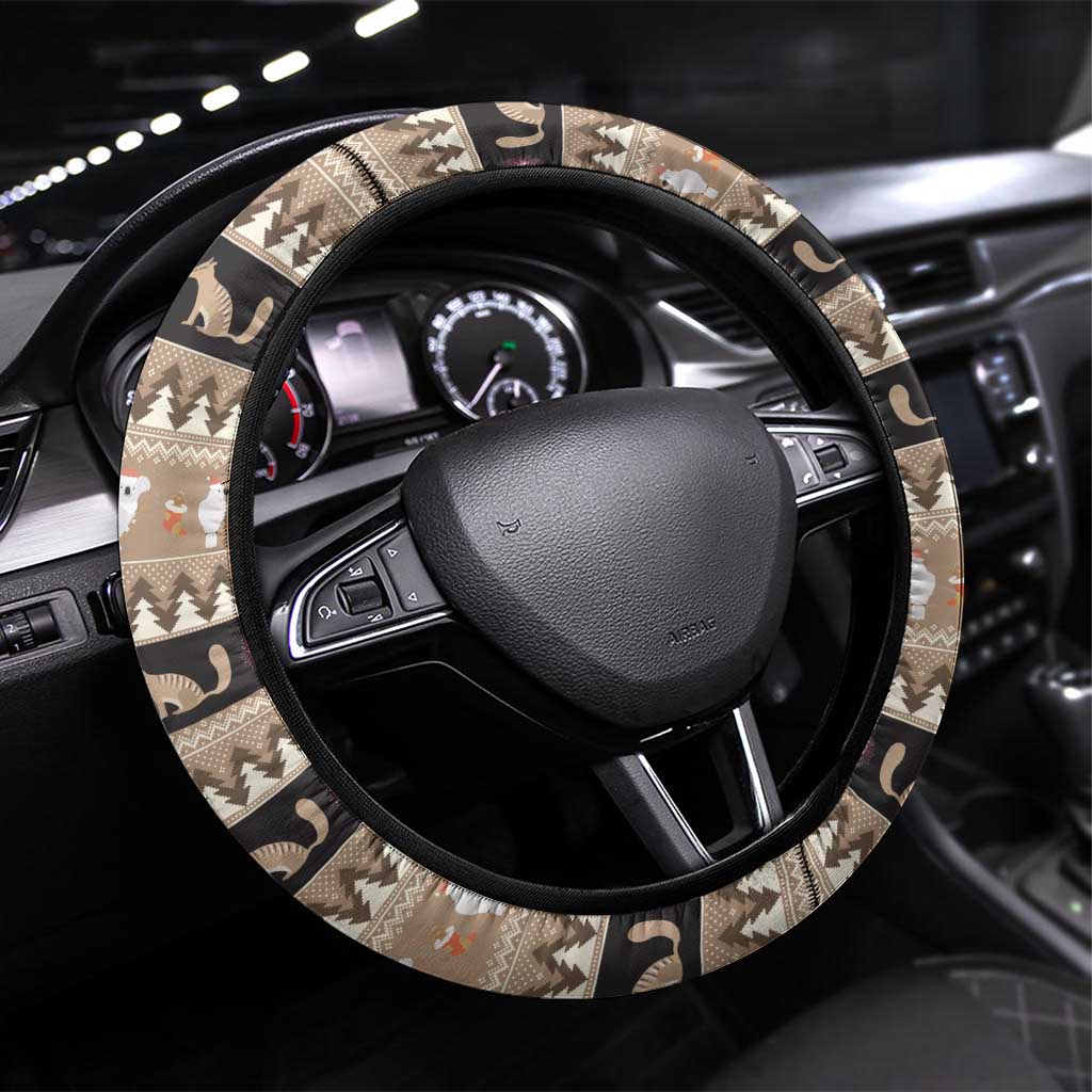 Aussie Tasmanian Tiger Steering Wheel Cover Merry Christmas