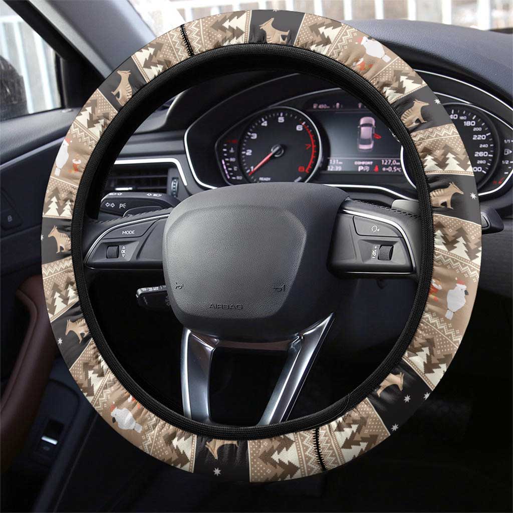 Aussie Tasmanian Tiger Steering Wheel Cover Merry Christmas