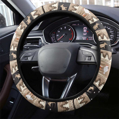 Aussie Tasmanian Tiger Steering Wheel Cover Merry Christmas