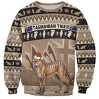 Aussie Tasmanian Tiger Sweatshirt Merry Christmas