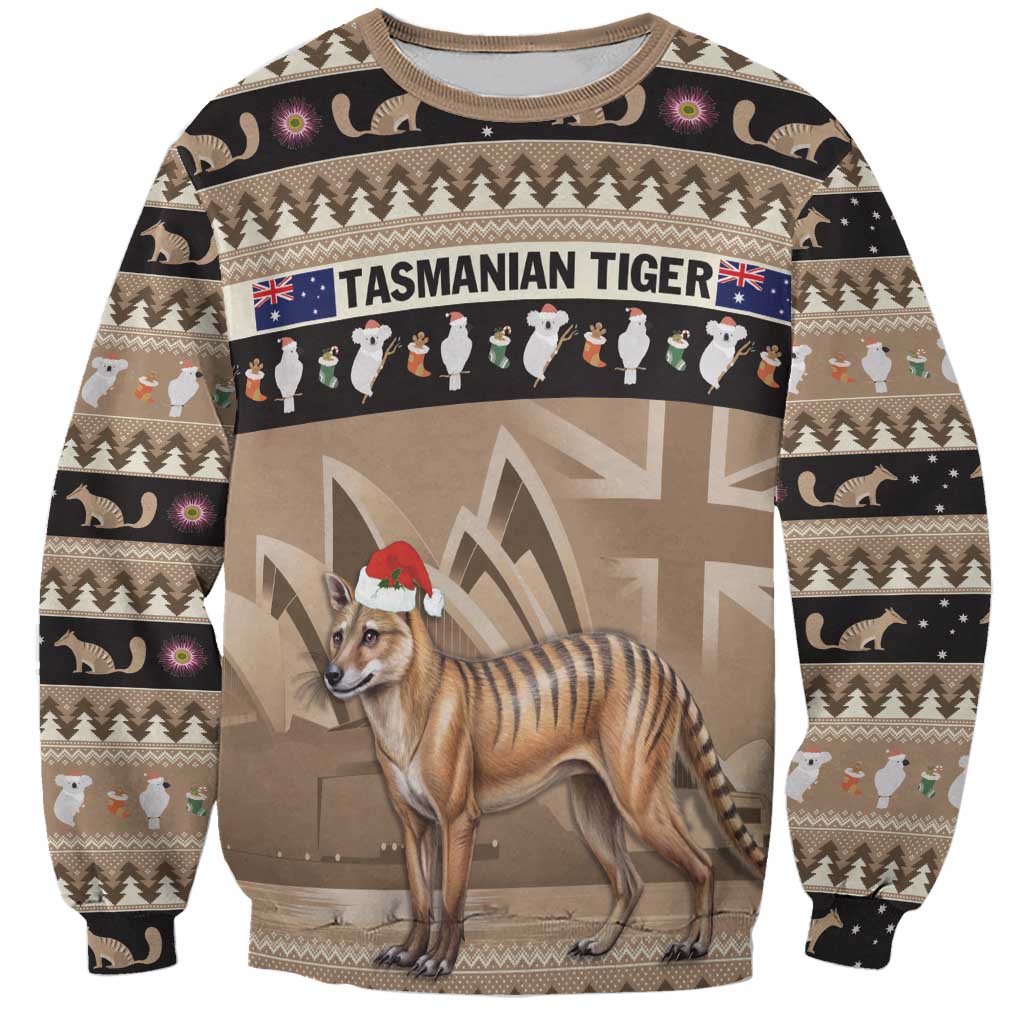 Aussie Tasmanian Tiger Sweatshirt Merry Christmas