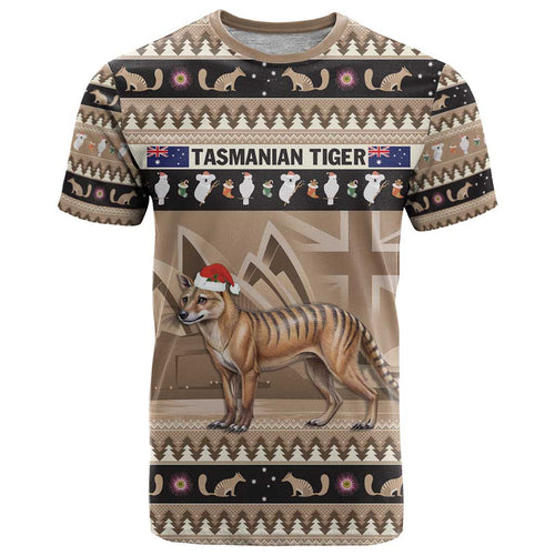 Aussie Tasmanian Tiger T Shirt Merry Christmas
