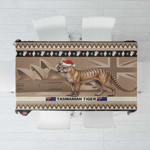 Aussie Tasmanian Tiger Tablecloth Merry Christmas