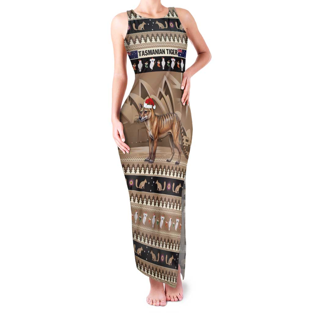 Aussie Tasmanian Tiger Tank Maxi Dress Merry Christmas