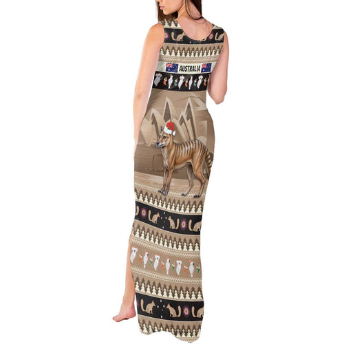 Aussie Tasmanian Tiger Tank Maxi Dress Merry Christmas