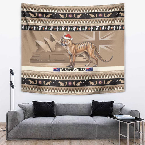 Aussie Tasmanian Tiger Tapestry Merry Christmas