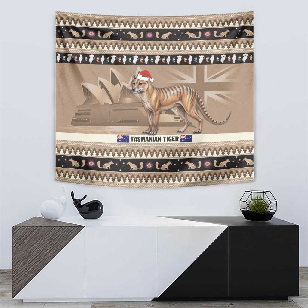 Aussie Tasmanian Tiger Tapestry Merry Christmas