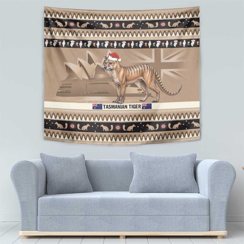 Aussie Tasmanian Tiger Tapestry Merry Christmas