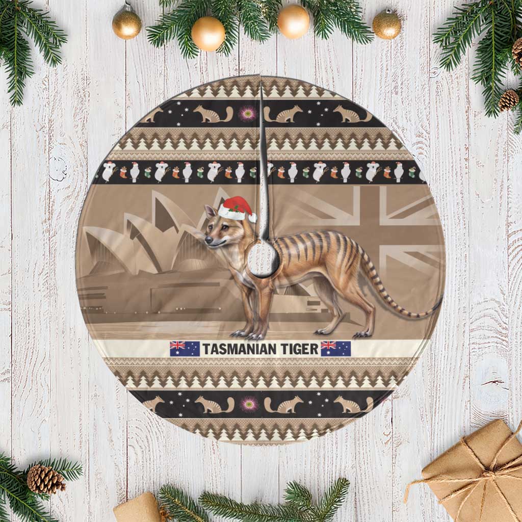 Aussie Tasmanian Tiger Tree Skirt Merry Christmas